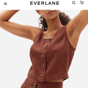 Everlane cropped button down tank.